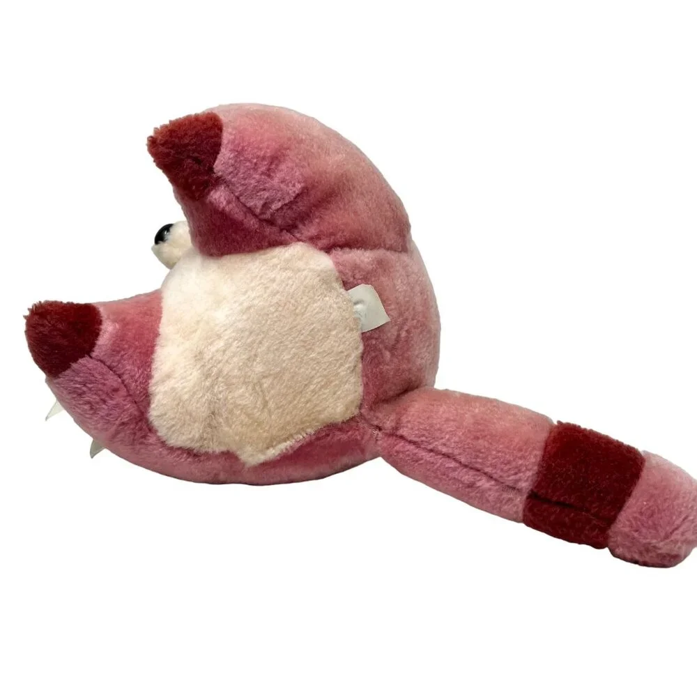 Vintage Ace Novelty Co. Pink Maroon Raccoon Plush Stuffed Animal Toy 12
